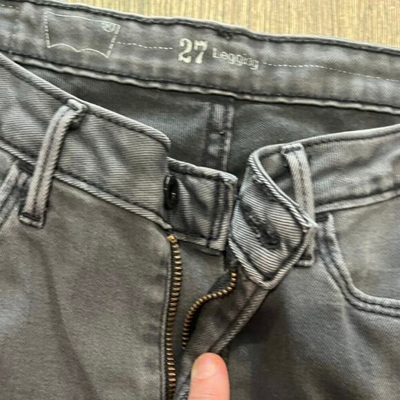 Levi's Skinny Legging Jeans High Rise Denim Cotton Blend Stretch Gray Size 27 - Picture 8 of 12